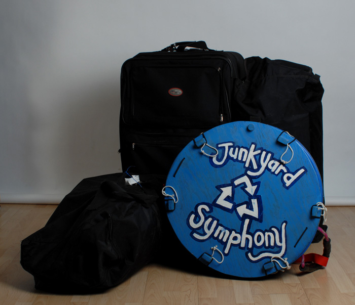 All packed up and ready to go in 4 airplane size bags